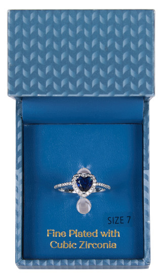 Thumbnail 1: By Jill Silver Tone Heart Shaped CZ Halo Ring 