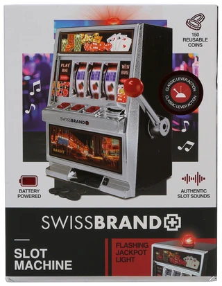 Thumbnail 1: Swiss Brand Retro Mini Slot Machine Toy & Coin Bank  