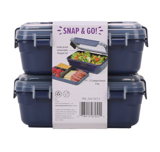 Thumbnail 2: Snap Lock by Progressive 2 Pk Divided Bento Box Food Storage Containers 