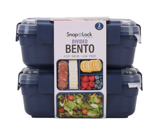 Thumbnail 1: Snap Lock by Progressive 2 Pk Divided Bento Box Food Storage Containers 