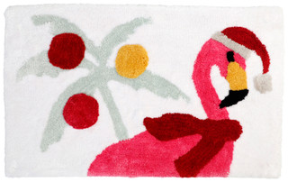 Thumbnail 1: Caro Home 20x32 Christmas Flamingo Bath Rug 