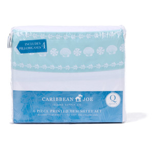 Thumbnail 1: Caribbean Joe Queen Size 5 Pc Oceana Hem Sheet Set 