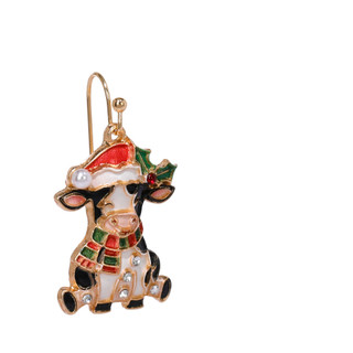 Thumbnail 1: C&C California Christmas Cow Drop Earrings 