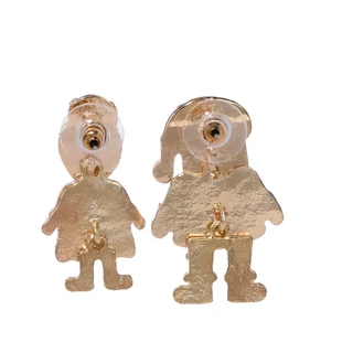 Thumbnail 2: C&C California Santa & Mrs. Claus Mismatch Christmas Drop Earrings 