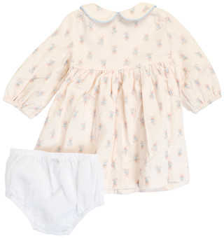 Thumbnail 2: Pippa & Julie Baby Girls Long Sleeve Floral Dress with Bloomers Set 