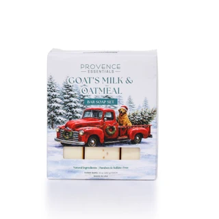 Thumbnail 1: Provence Essentials 3 Pk Goat's Milk & Oatmeal Christmas Bar Soap Set 