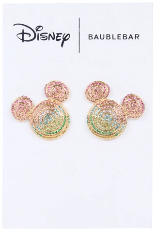 Thumbnail 1: Baublebar Gold Tone Disney Mickey Mouse Spiral Stud Earrings 