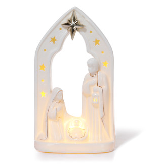 Thumbnail 1: Magical Season 5x3x9 LED Glass Nativity Christmas Accent 