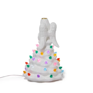 Thumbnail 2: Magical Season 5x7 LED Ceramic Christmas Tree Angel Accent 