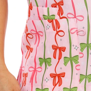 Thumbnail 2: Elite Med Women's Christmas Print Scrub Top 