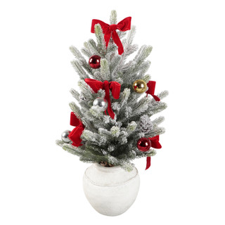 Thumbnail 1: Magical Season 24 in Frosted Christmas Tree w/ Ornaments inside Vase  
