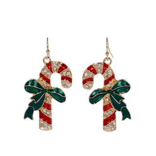Thumbnail 1: Magical Season Christmas Candy Cane Drop Earrings 