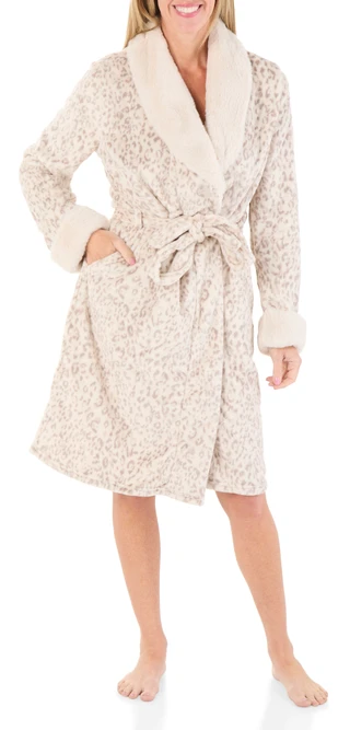Thumbnail 1: Nicole Miller Women's Soft Cuff Sleeve Plush Fur Robe 