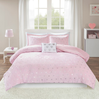 Thumbnail 6: Mi Zone Mi Zone Rosalie Metallic Printed Plush Comforter Set 
