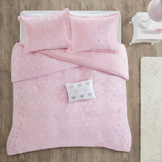 Thumbnail 9: Mi Zone Mi Zone Rosalie Metallic Printed Plush Comforter Set 