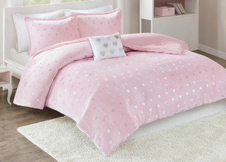 Thumbnail 3: Mi Zone Mi Zone Rosalie Metallic Printed Plush Comforter Set 