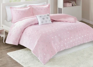 Thumbnail 1: Mi Zone Mi Zone Rosalie Metallic Printed Plush Comforter Set 