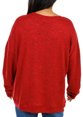 Thumbnail 2: Magical Season Women's Plus Long Sleeve Christmas Embroidered Hacci Top 