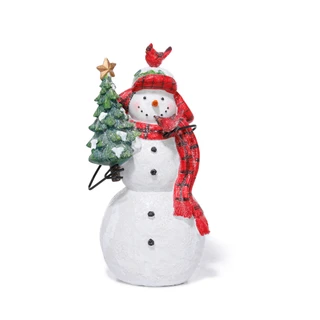 Thumbnail 1: Magical Season 5x4x12 Christmas Snowman w/ Cardinals Accent 