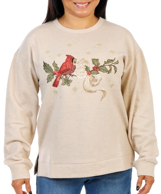 Thumbnail 1: Chenault Women's Christmas Embroidered & Sequin Sweatshirt 