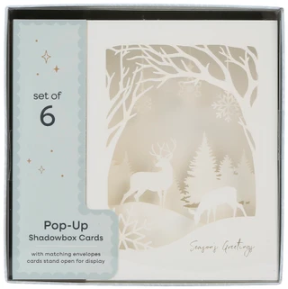 Thumbnail 1: Up with Paper 6 Pk Christmas Winter Wonderland Pop-Up Shadowbox Cards 