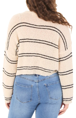 Thumbnail 2: BY TOGETHER Juniors' Stripe Cropped Sweater  