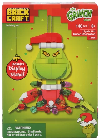 Thumbnail 1: Brick Craft 146 Pc Christmas Grinch Lights Out Brick Building Kit 