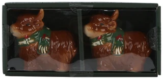 Thumbnail 1: Highland Home Christmas Highland Cows with Scarves Salt & Pepper Shakers 