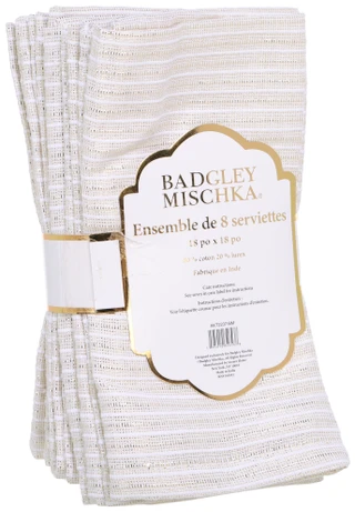 Thumbnail 1: BADGLEY MISCHKA 8 Pk Stripe Cloth Napkins 