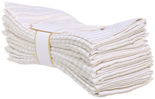 Thumbnail 2: BADGLEY MISCHKA 8 Pk Gold Metallic Woven Stripe Cloth Napkin Set 