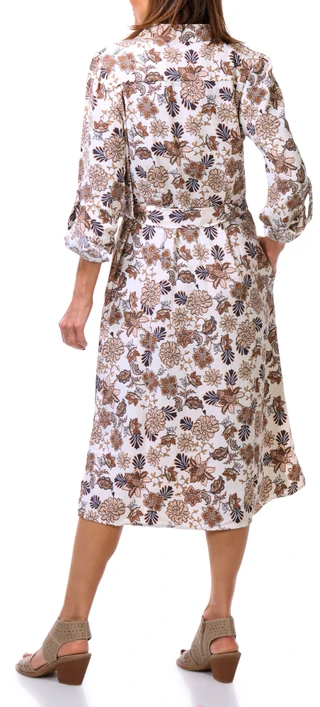 Thumbnail 2: Lucky Brand Women's Long Sleeve Printed Button Front Dress w/ Belt 