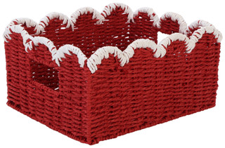 Thumbnail 1: RGI 13 in Red Scalloped Storage Basket 