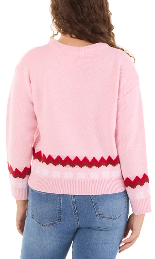 Thumbnail 2: Ragged Rose Juniors' Candy Cane Heart Pullover Sweater 