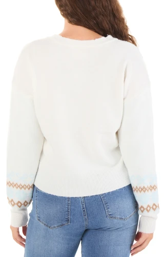 Thumbnail 2: No Comment Juniors' 2 Pc Bow & Snowflake Button Cardigan with Socks 