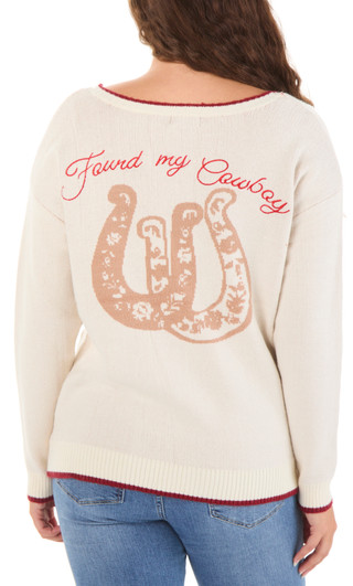 Thumbnail 1: Ragged Rose Juniors' Found My Cowboy Chenille Cardigan  