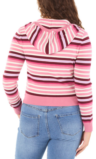 Thumbnail 2: Ragged Rose Juniors' Stripe Full Zip Hoodie  