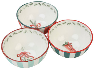 Thumbnail 1: Prima Design 3 Pk Christmas Tidbit Bowls 