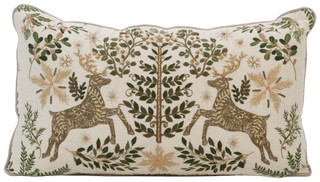 Thumbnail 1: Tinsel & Holly 14x24 Christmas Deer Decorative Pillow 