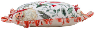 Thumbnail 2: VISTA HOME FASHIONS 18x18 Christmas Santa Ruffle Decorative Pillow  
