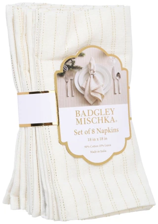 Thumbnail 1: BADGLEY MISCHKA 8 Pk Stripe Cloth Napkins 