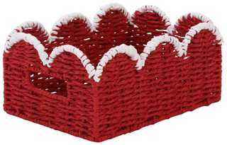 Thumbnail 1: RGI 10 in Red Scalloped Storage Basket 