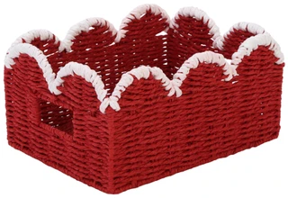 Thumbnail 1: RGI 12 in Red Scalloped Storage Basket 