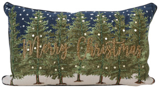 Thumbnail 1: Tinsel & Holly 14x24 Merry Christmas Jungle Decorative Pillow 