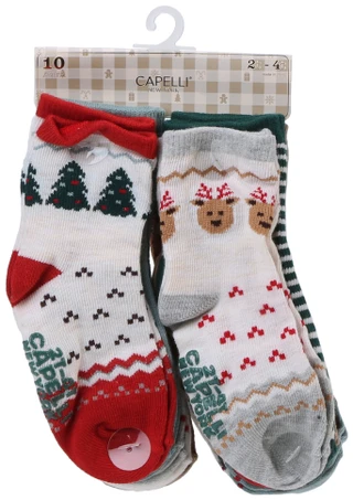 Thumbnail 1: Capelli Toddler's 10 Pk Christmas Fair Isle Socks 