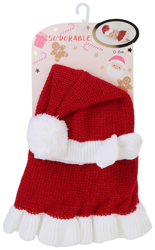 Thumbnail 1: SECONDARY Baby Girls First Christmas Santa Hat & Ruffled Skirt Set 