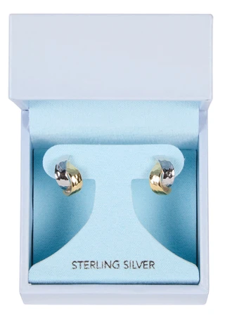 Thumbnail 1: Olivia and Jackson Two Tone Knot Stud Earrings 