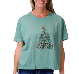 Thumbnail 1: Life is Good Women's Lobster Trap Christmas Tree Graphic Tee  