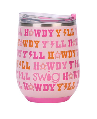 Thumbnail 2: Swig 12 oz Howdy Yall Stainless Steel Wine Cup 