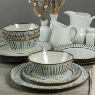 Thumbnail 4: BIA Cordon Bleu, Inc. Colonnade Stoneware 12 Pc. Dinnerware Set 
