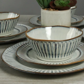 Thumbnail 6: BIA Cordon Bleu, Inc. Colonnade Stoneware 12 Pc. Dinnerware Set 